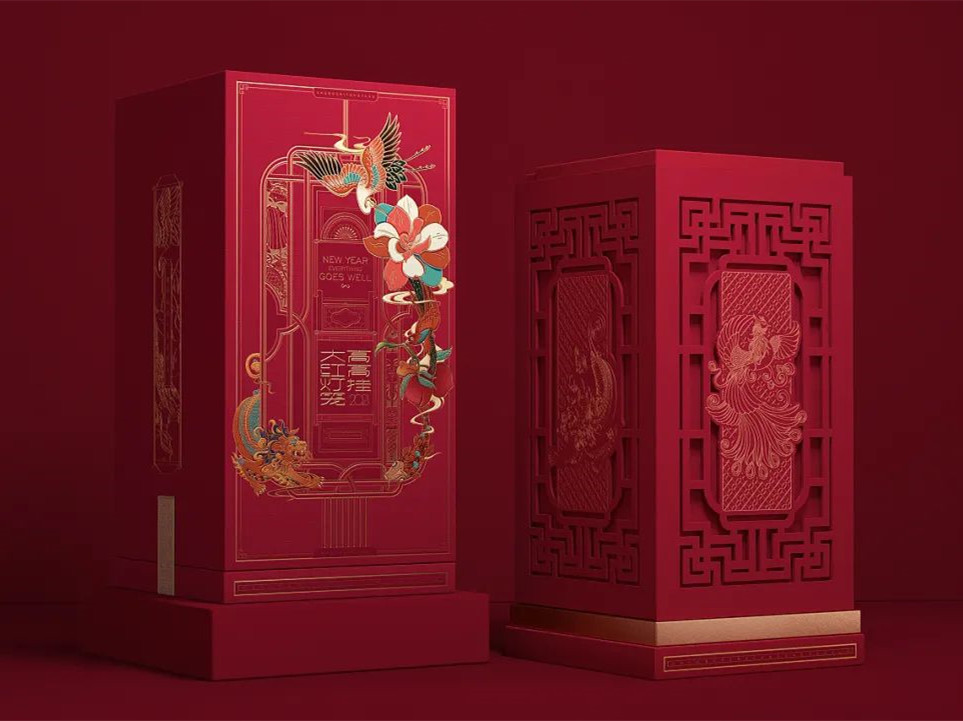 „Schickes“ Teeverpackungsdesign im China-Stil für das neue Jahr